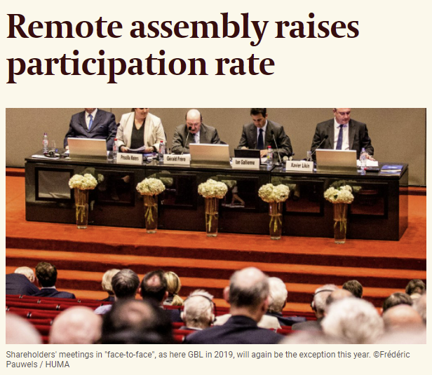 Remote assembly raises participation rate - press article L'Echo